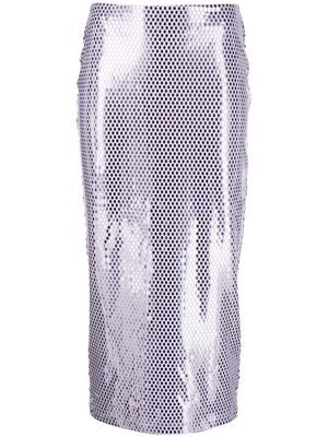 ROTATE Hermony metallic midi skirt - Purple
