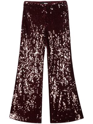 ROTATE high-waisted flared sequinned trousers