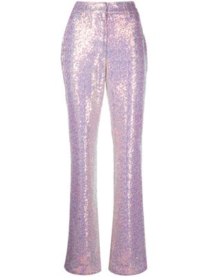 ROTATE high-waisted sequin design trousers - Pink
