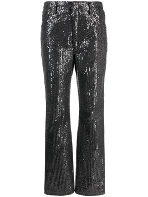ROTATE high-waisted sequin-embellished jeans - Black