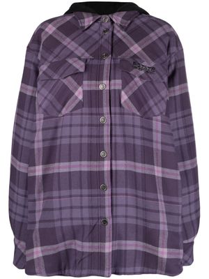 ROTATE hooded flannel shirt jacket - Purple