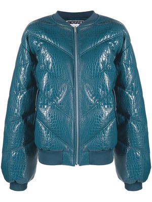 ROTATE Inary chevron-quilted bomber jacket - Blue