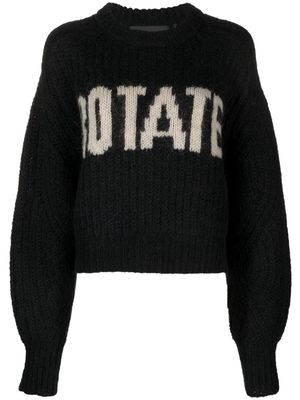 ROTATE intarsia-knit logo jumper - Black