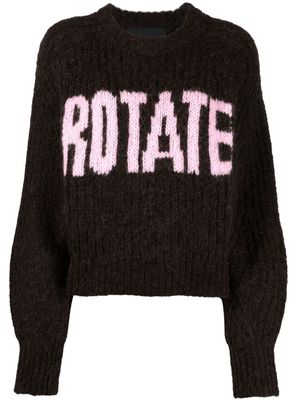 ROTATE intarsia-knit logo jumper - Brown