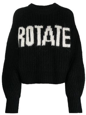 ROTATE intarsia-knit logo wool-blend jumper - Black