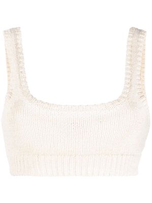 ROTATE knitted cropped top - Neutrals