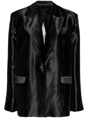 ROTATE lace-embroidery single-breasted blazer - Black