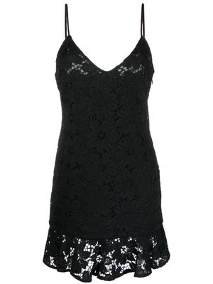 ROTATE Lace Frill slip minidress - Black