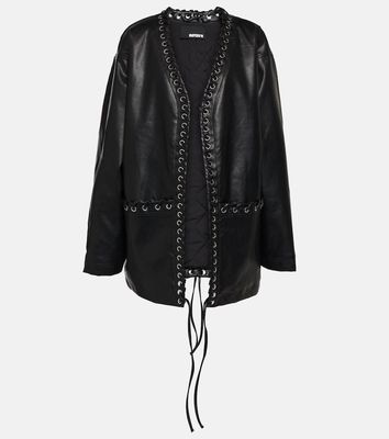 Rotate Lace-up faux leather jacket