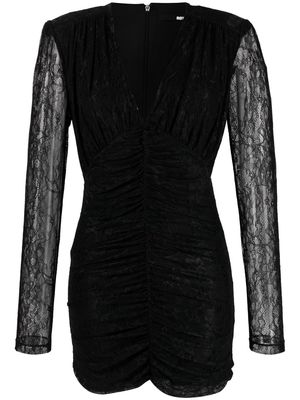 ROTATE lace V-neck minidress - Black