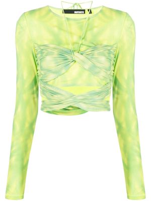 ROTATE layered cropped tie-dye top - Green