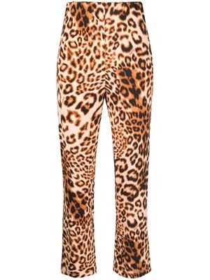 ROTATE leopard-pattern high-waist leggings - Brown