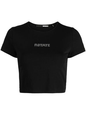 ROTATE logo-embellished round-neck T-shirt - Black