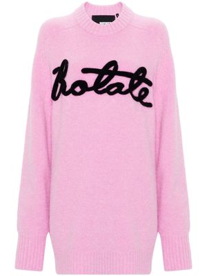 ROTATE logo-embroidered brushed jumper - Pink