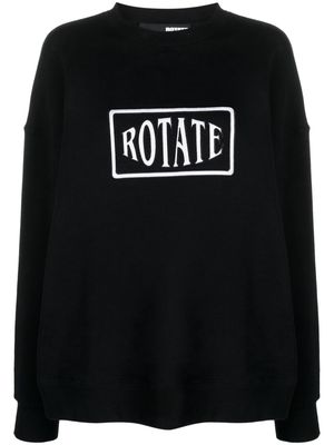 ROTATE logo-embroidered drop-shoulder sweatshirt - Black