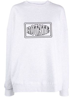 ROTATE logo-embroidered drop-shoulder sweatshirt - Grey