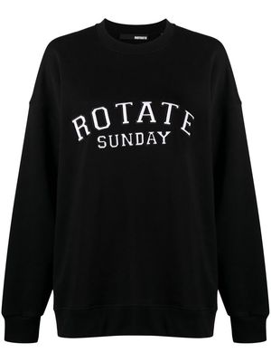 ROTATE logo-embroidered organic cotton sweatshirt - Black
