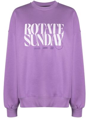 ROTATE logo-embroidered organic cotton sweatshirt - Purple