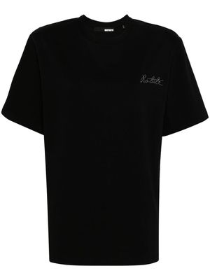 ROTATE logo-embroidered organic cotton T-shirt - Black