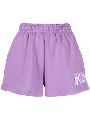 ROTATE logo-embroidered track shorts - Purple
