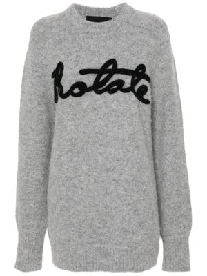 ROTATE logo-knit brushed jumper - Grey