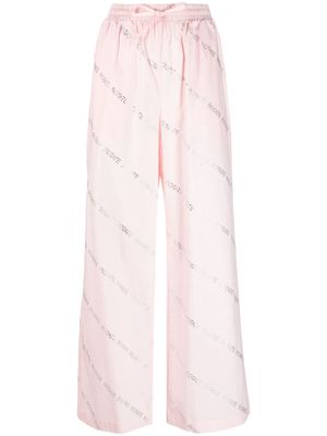 ROTATE logo-pattern cotton trousers - Pink