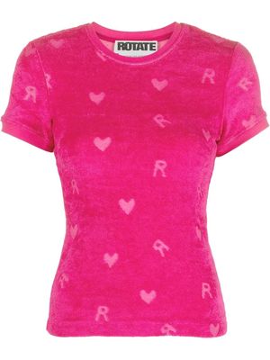 ROTATE logo-patterned terry cloth T-shirt - Pink