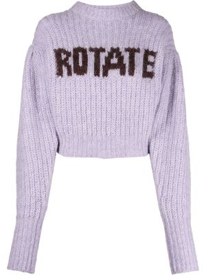 ROTATE logo-print chunky-knit jumper - Purple