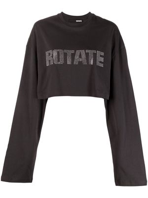 ROTATE logo-print cropped sweatshirt - Grey