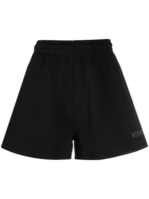 ROTATE logo-print elastic-waist shorts - Black