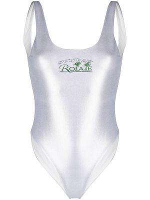 ROTATE logo-print swimsuit - Grey
