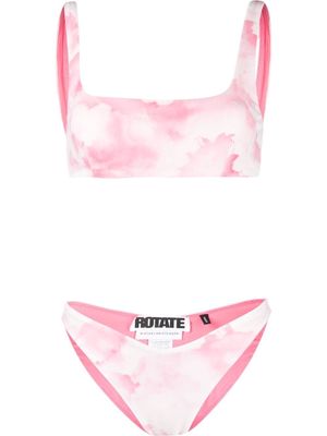 ROTATE logo-print tie-dye bikini - Pink