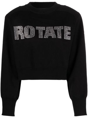 ROTATE long sleeves cropped sweatshirt - Black