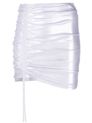 ROTATE Margaritta ruched mini skirt - Silver