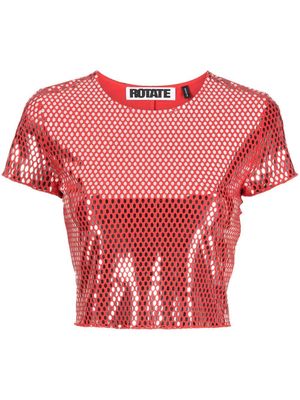 ROTATE May high-shine cropped top - Red