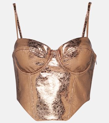 Rotate Metallic faux leather bustier