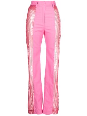 ROTATE Mya sequin-panel trousers - Pink