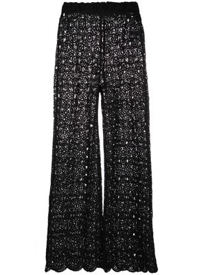 ROTATE Nola crochet trousers - Black