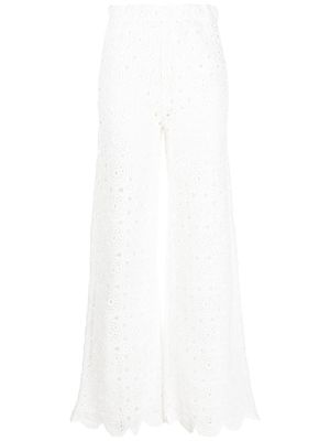 ROTATE Nola crochet trousers - White