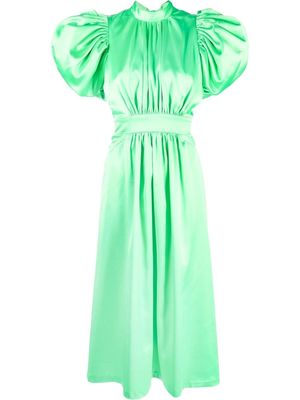 ROTATE Noon puff-sleeved dress - Green