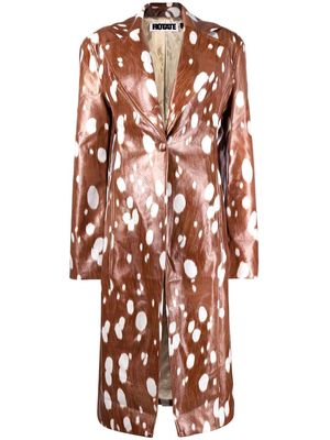 ROTATE Oline tortoise-print coat - Brown