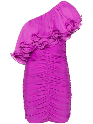 ROTATE one-shoulder chiffon minidress - Purple