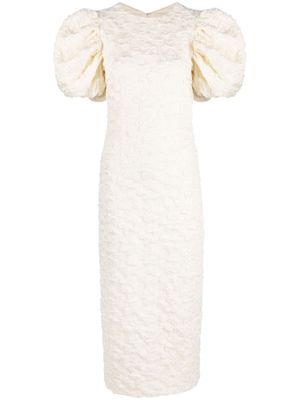 ROTATE patterned-jacquard midi bridal dress - White