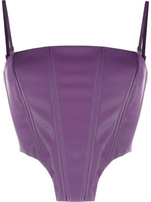 ROTATE PU Strappy corset top - Purple