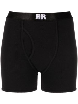 ROTATE Randi logo-waistband shorts - Black