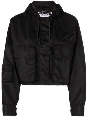 ROTATE recycled-nylon cropped jacket - Black