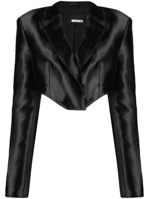ROTATE rhinestone-embellished cropped blazer - Black