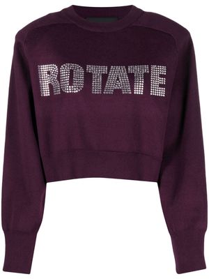 ROTATE rhinestone-embellished logo-appliqué jumper - Purple