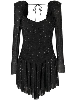 ROTATE rhinestone-embellished mesh dress - Black