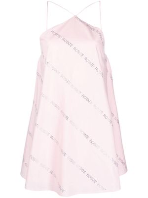 ROTATE rhinestone logo minidress - Pink
